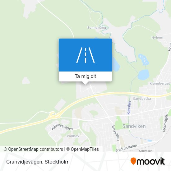 Granvidjevägen karta