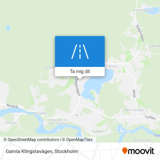 Gamla Klingstavägen karta