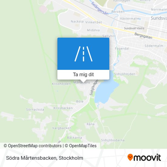 Södra Mårtensbacken karta