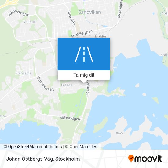 Johan Östbergs Väg karta