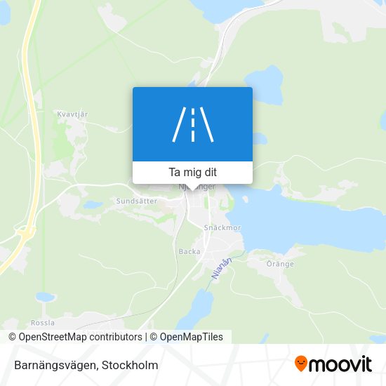 Barnängsvägen karta