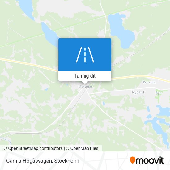 Gamla Högåsvägen karta