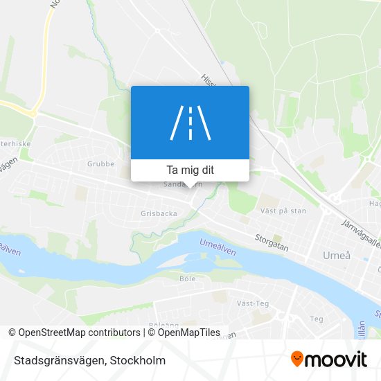 Stadsgränsvägen karta