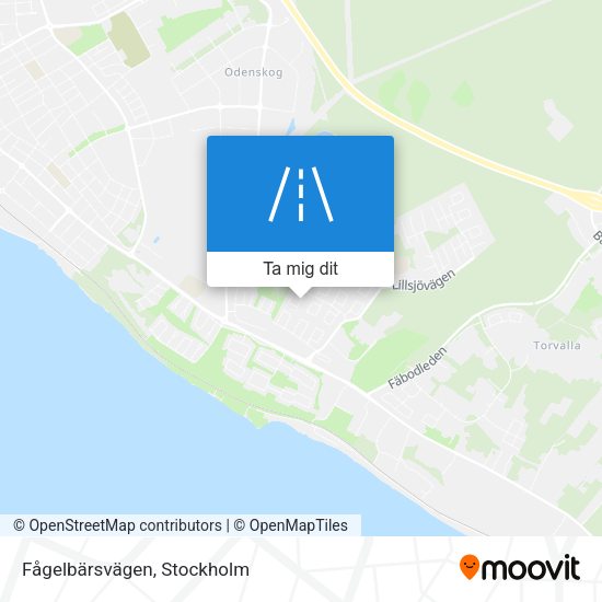 Fågelbärsvägen karta