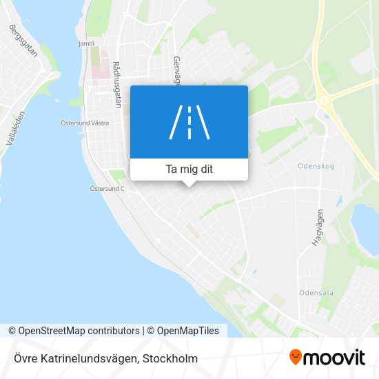 Övre Katrinelundsvägen karta