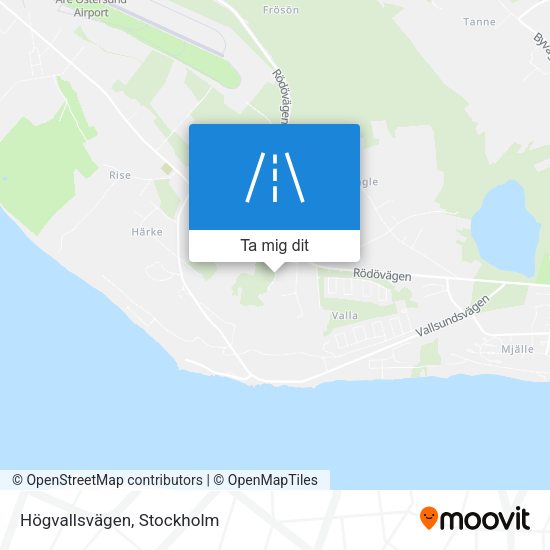 Högvallsvägen karta