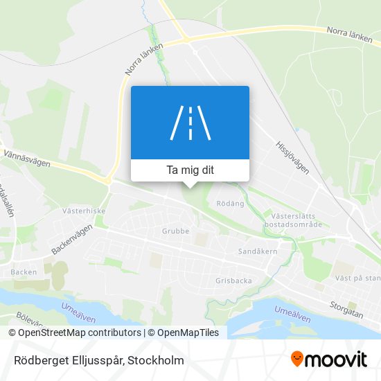 Rödberget Elljusspår karta