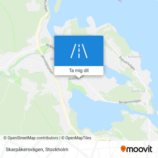 Skarpåkersvägen karta