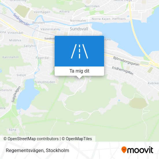 Regementsvägen karta
