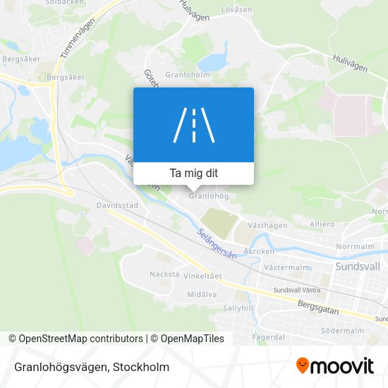 Granlohögsvägen karta