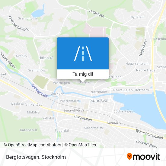 Bergfotsvägen karta