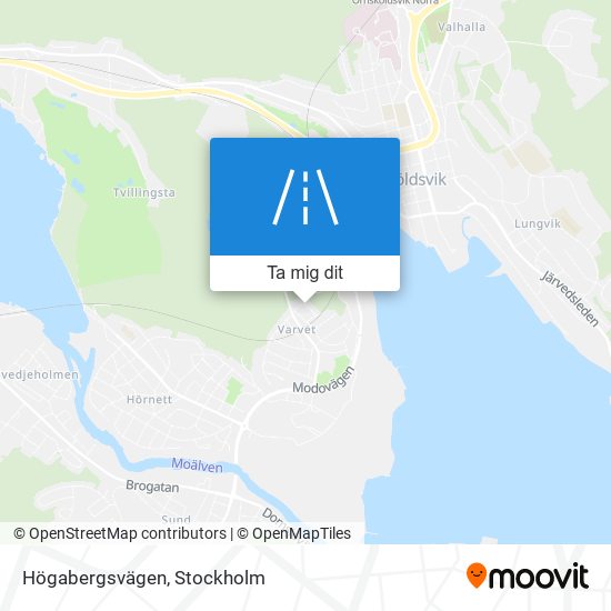 Högabergsvägen karta