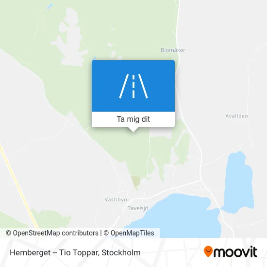 Hemberget -- Tio Toppar karta