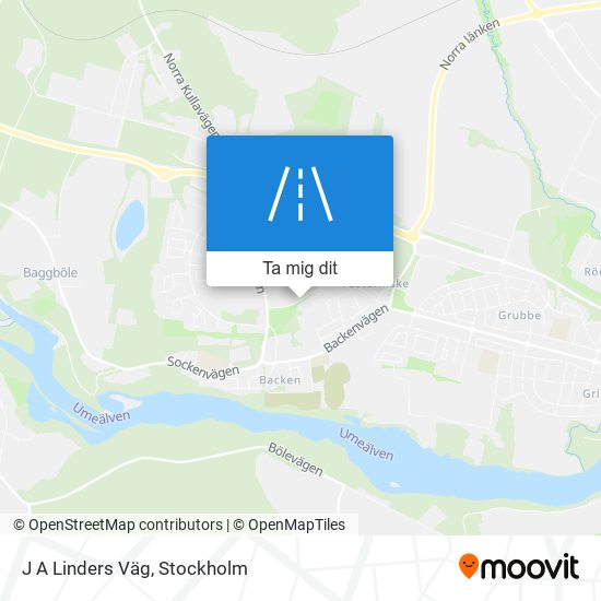 J A Linders Väg karta