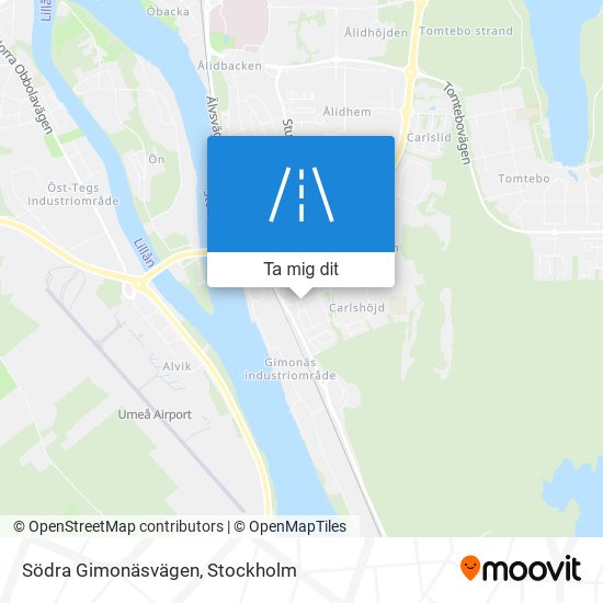 Södra Gimonäsvägen karta