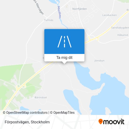 Förpostvägen karta