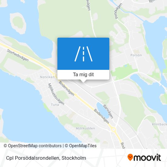 Cpl Porsödalsrondellen karta