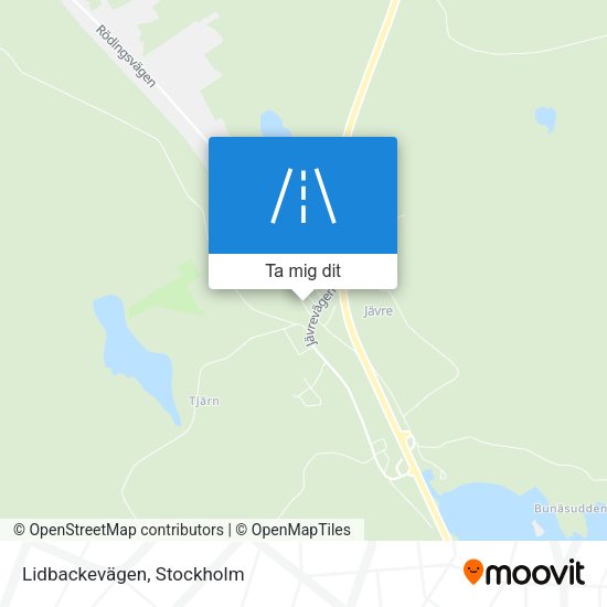 Lidbackevägen karta