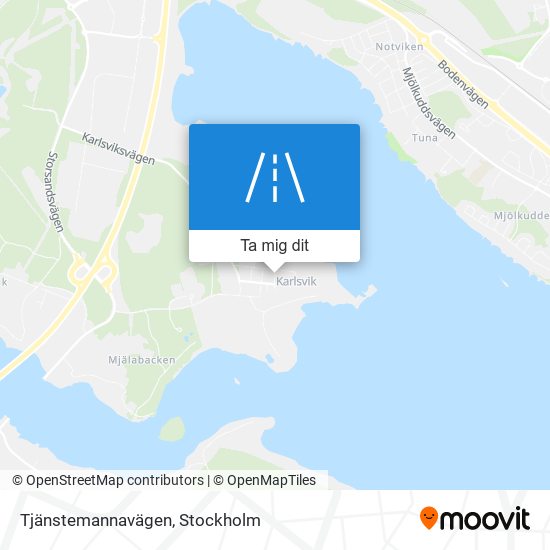 Tjänstemannavägen karta