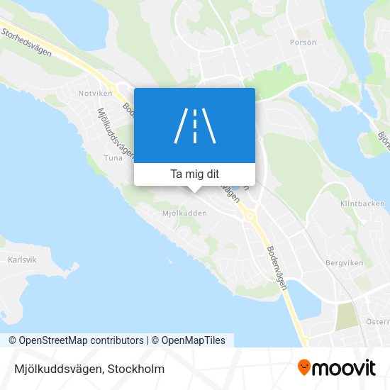 Mjölkuddsvägen karta