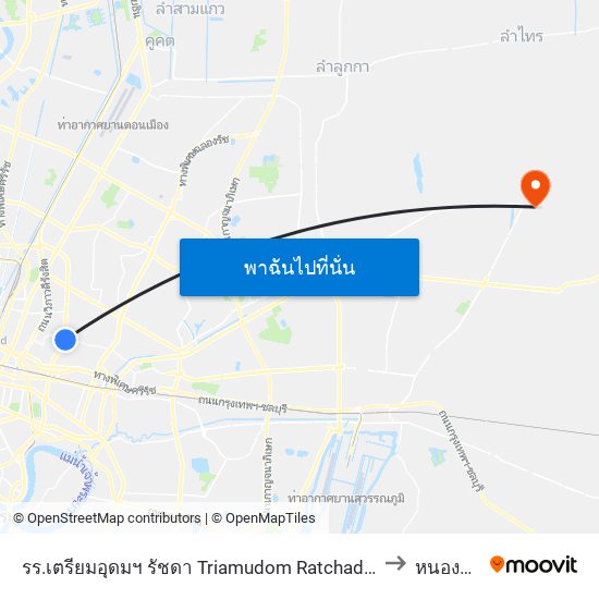 รร.เตรียมอุดมฯ รัชดา Triamudom Ratchada School to หนองจอก map