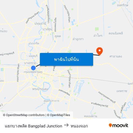 แยกบางพลัด Bangplad Junction to หนองจอก map