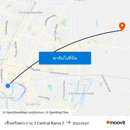 เซ็นทรัลพระราม 3 Central Rama 3 to หนองจอก map