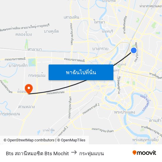 Bts สถานีหมอชิต Bts Mochit to กระทุ่มแบน map