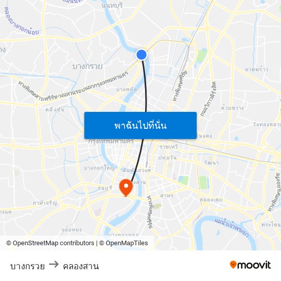 บางกรวย to คลองสาน map