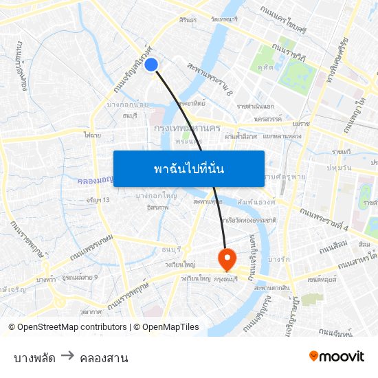 บางพลัด to คลองสาน map