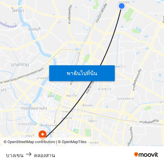 บางเขน to คลองสาน map