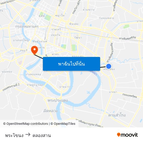 พระโขนง to คลองสาน map