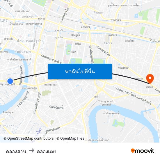 คลองสาน to คลองเตย map