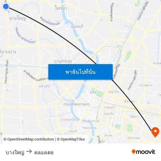 บางใหญ่ to คลองเตย map