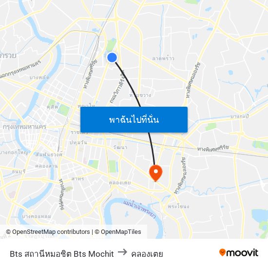 Bts สถานีหมอชิต Bts Mochit to คลองเตย map