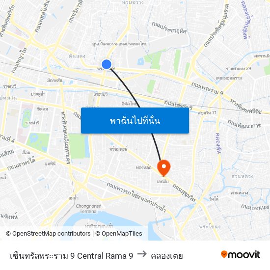 เซ็นทรัลพระราม 9 Central Rama 9 to คลองเตย map