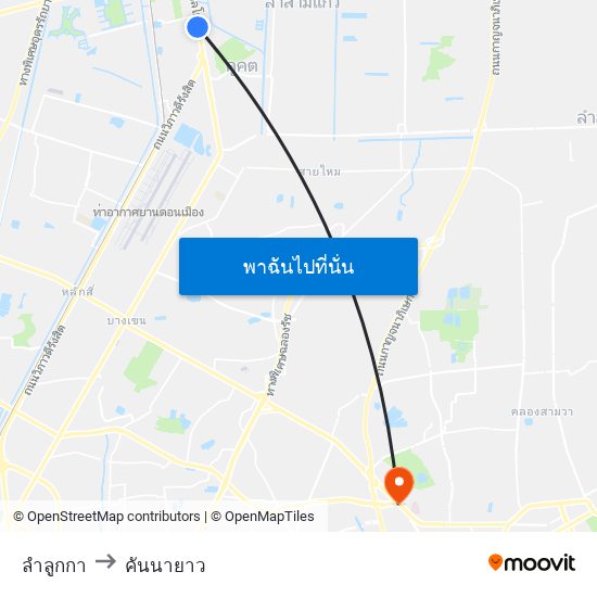 ลำลูกกา to คันนายาว map