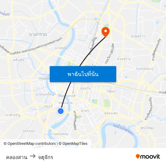 คลองสาน to จตุจักร map