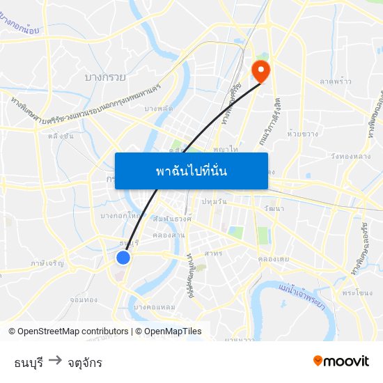 ธนบุรี to จตุจักร map