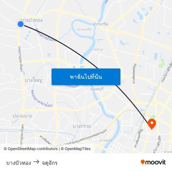 บางบัวทอง to จตุจักร map