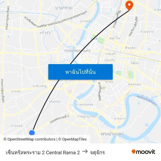 เซ็นทรัลพระราม 2 Central Rama 2 to จตุจักร map