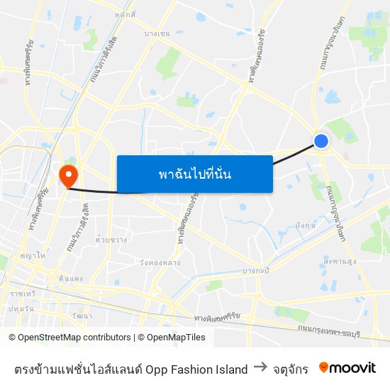 ตรงข้ามแฟชั่นไอส์แลนด์ Opp Fashion Island to จตุจักร map