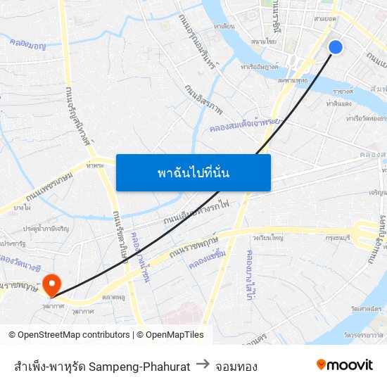 สำเพ็ง-พาหุรัด Sampeng-Phahurat to จอมทอง map