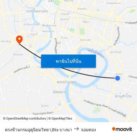 ตรงข้ามกรมอุตุนิยมวิทยา,Bts บางนา to จอมทอง map