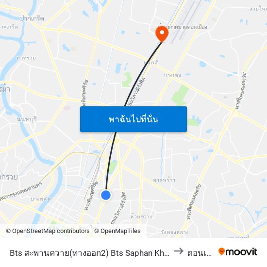 Bts สะพานควาย(ทางออก2) Bts Saphan Khwai (Exit 2) to ดอนเมือง map