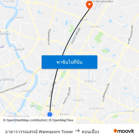 อาคารวรรณสรณ์ Wannasorn Tower to ดอนเมือง map