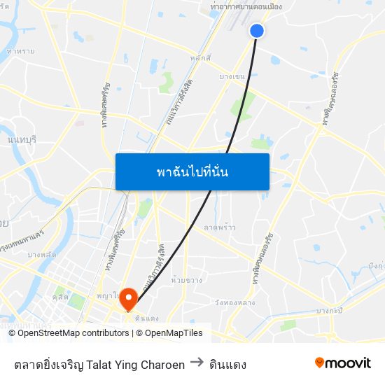 ตลาดยิ่งเจริญ Talat Ying Charoen to ดินแดง map