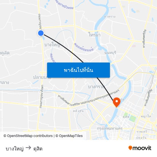 บางใหญ่ to ดุสิต map