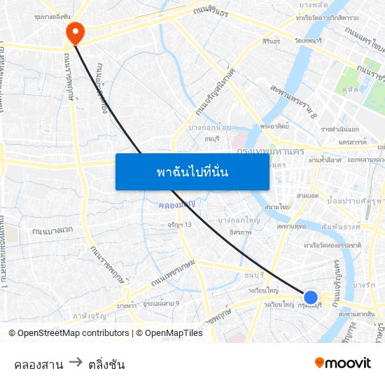 คลองสาน to ตลิ่งชัน map