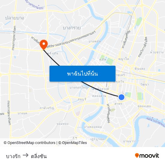 บางรัก to ตลิ่งชัน map